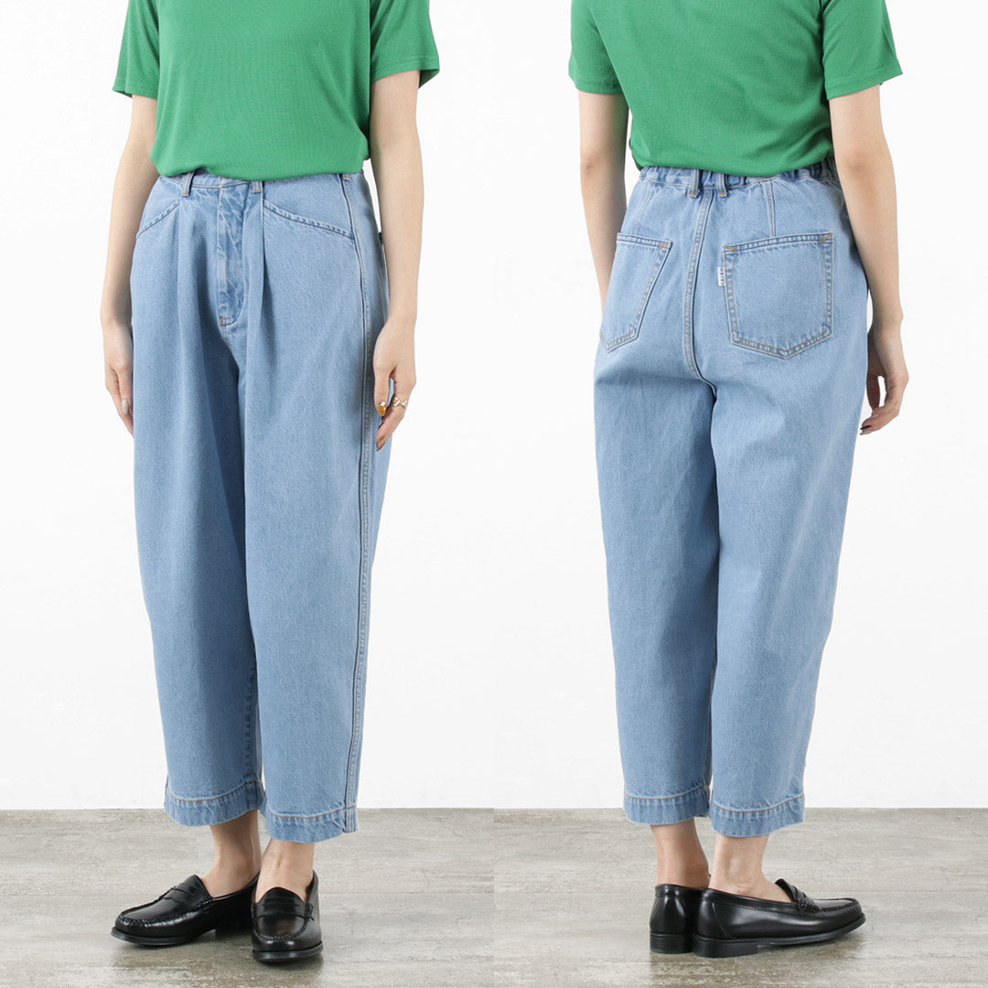 【30％OFF】KELEN（ケレン） CHIKO コクーンデニム / レディース ジーンズ ボトムス ワイドパンツ 9分丈 ウエストゴム CHIKO Cocoon Denim【セール】