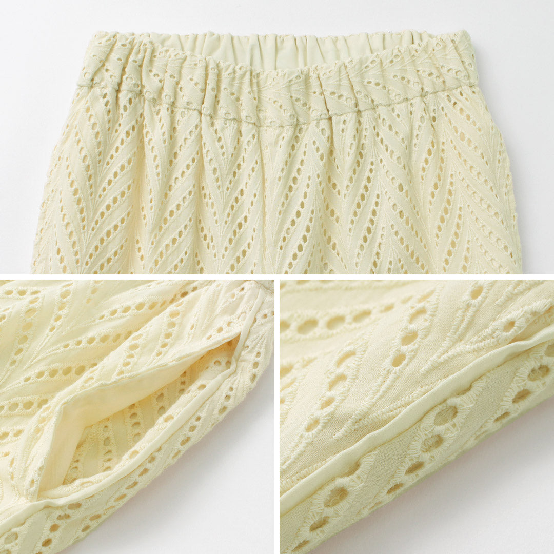 KELEN（ケレン） PALAMO カットワーク レーストラウザー / レディース パンツ ロング ストレート 綿 ALAMO CutWork Lace Trouser