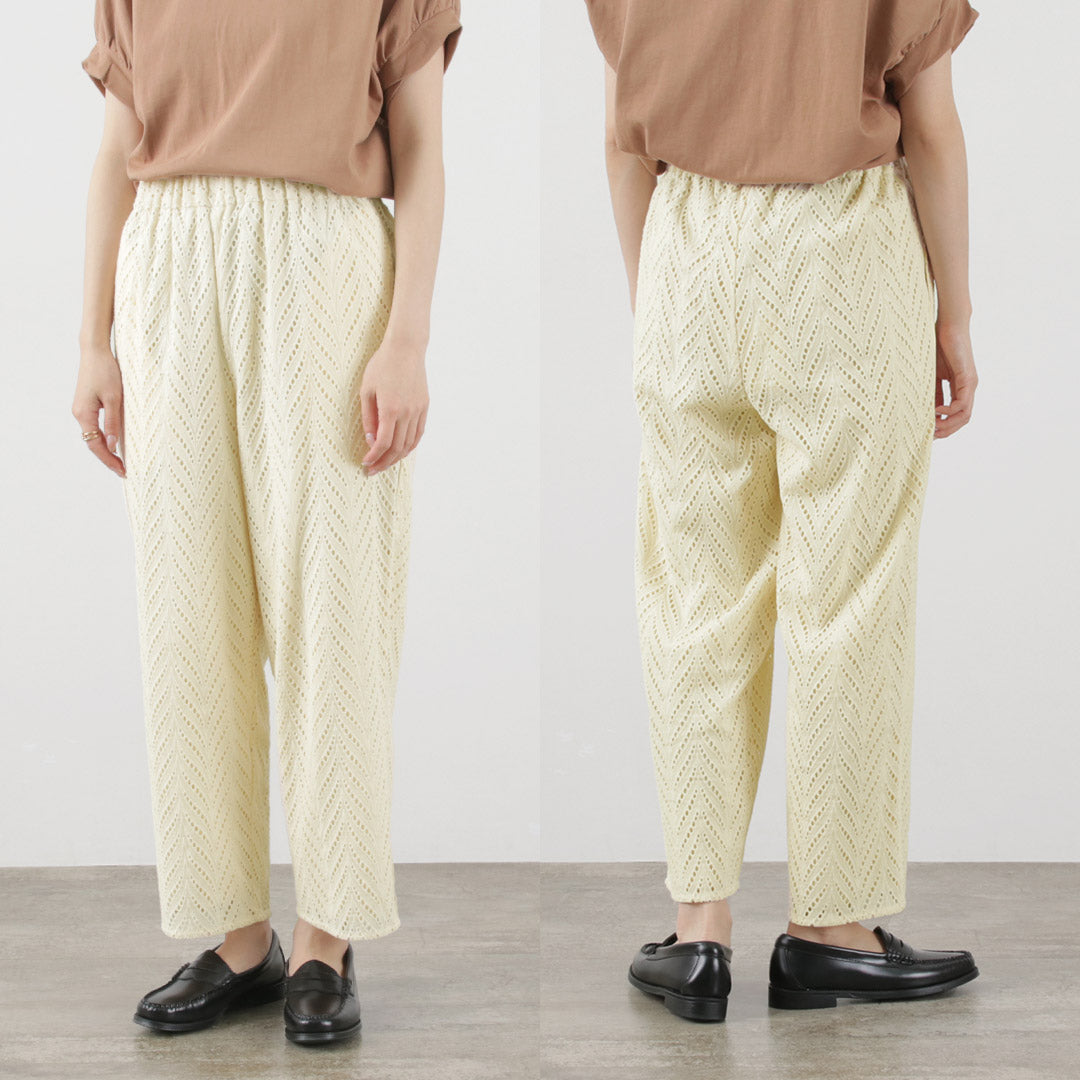 KELEN（ケレン） PALAMO カットワーク レーストラウザー / レディース パンツ ロング ストレート 綿 ALAMO CutWork Lace Trouser