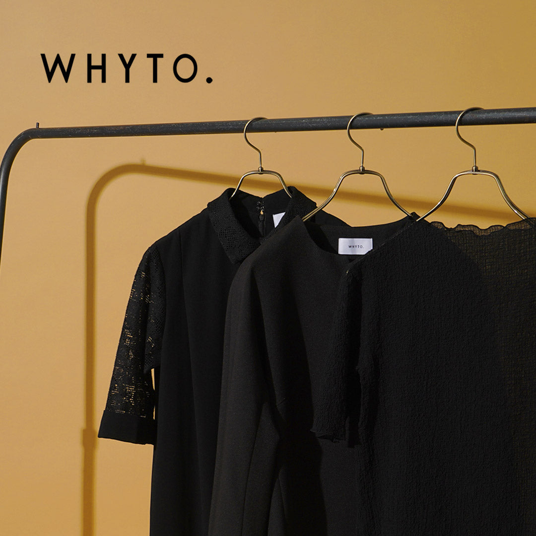 【20％OFF】WHYTO.（ホワイト） スリーブ レースカラー ドレス