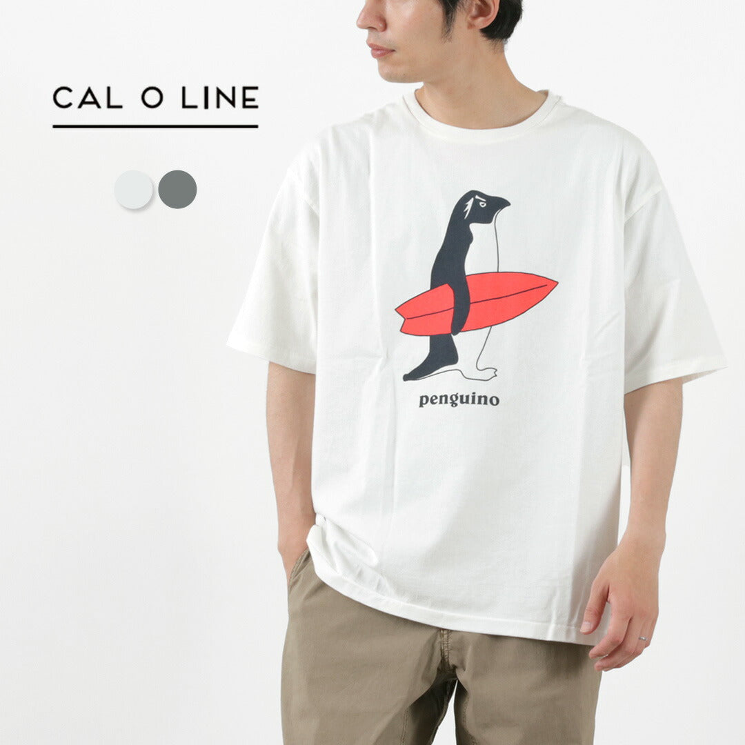 【20％OFF】CAL O LINE（キャルオーライン） ペンギーノ Tシャツ / メンズ トップス 半袖 プリント USAコットン 綿100％ 日本製 PENGUINO T-SHIRT【セール】