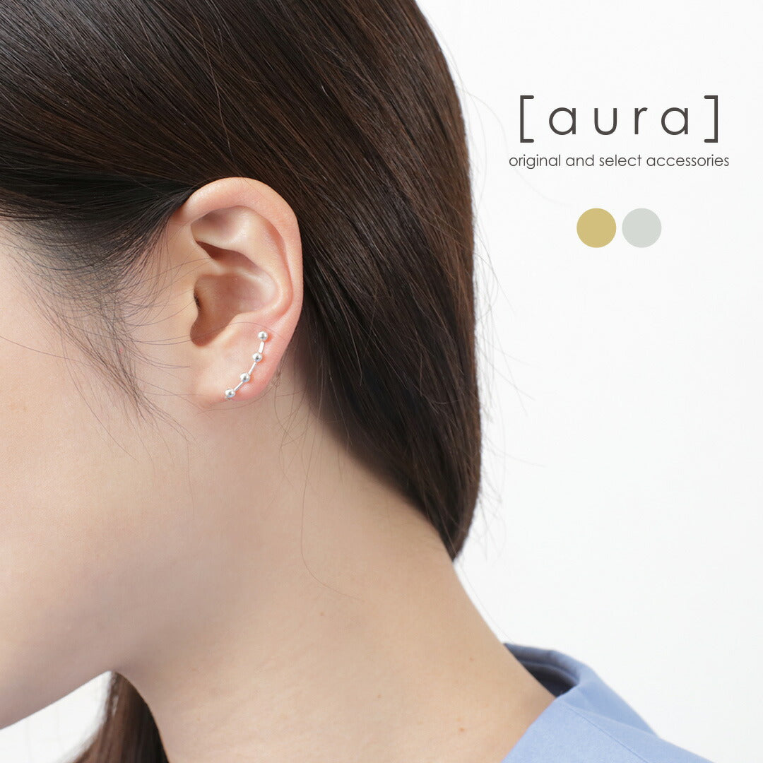 aura（オーラ） スモールボール ライン カフ レディース イヤーカフ 片耳 ピアス Small ball line cuff クリスマス プレゼント ギフト