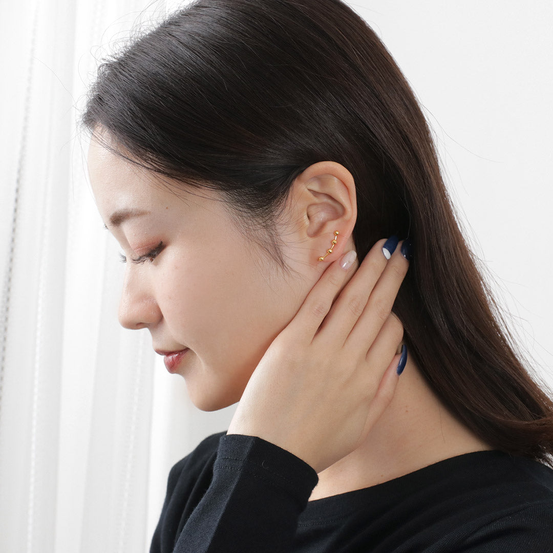aura（オーラ） スモールボール ライン カフ レディース イヤーカフ 片耳 ピアス Small ball line cuff クリスマス プレゼント ギフト