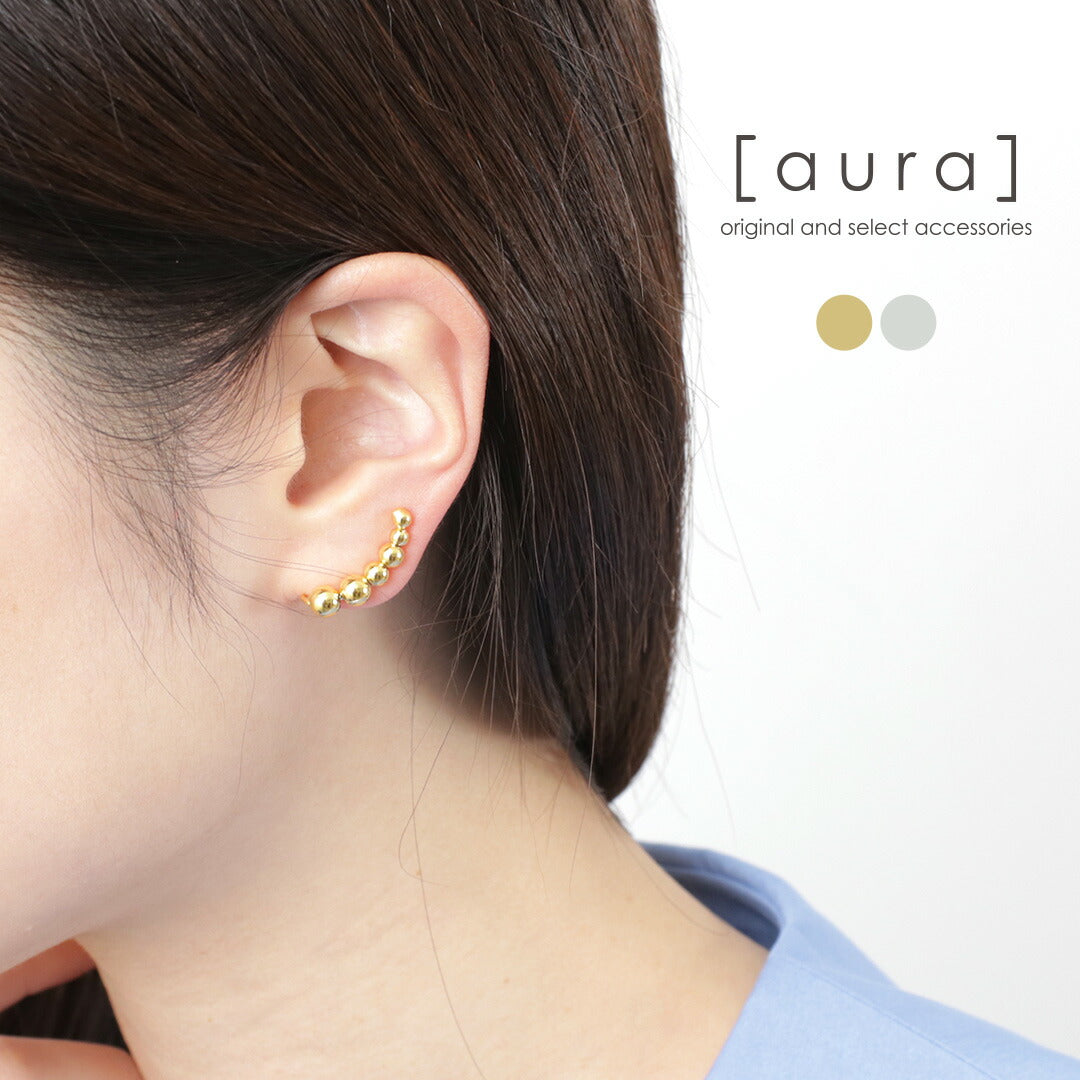 AURA(オーラ) ボールライン イヤー カフ レディース ピアス シルバー925 片耳 Ball LINE Ear Cuff silver-right / 右耳用