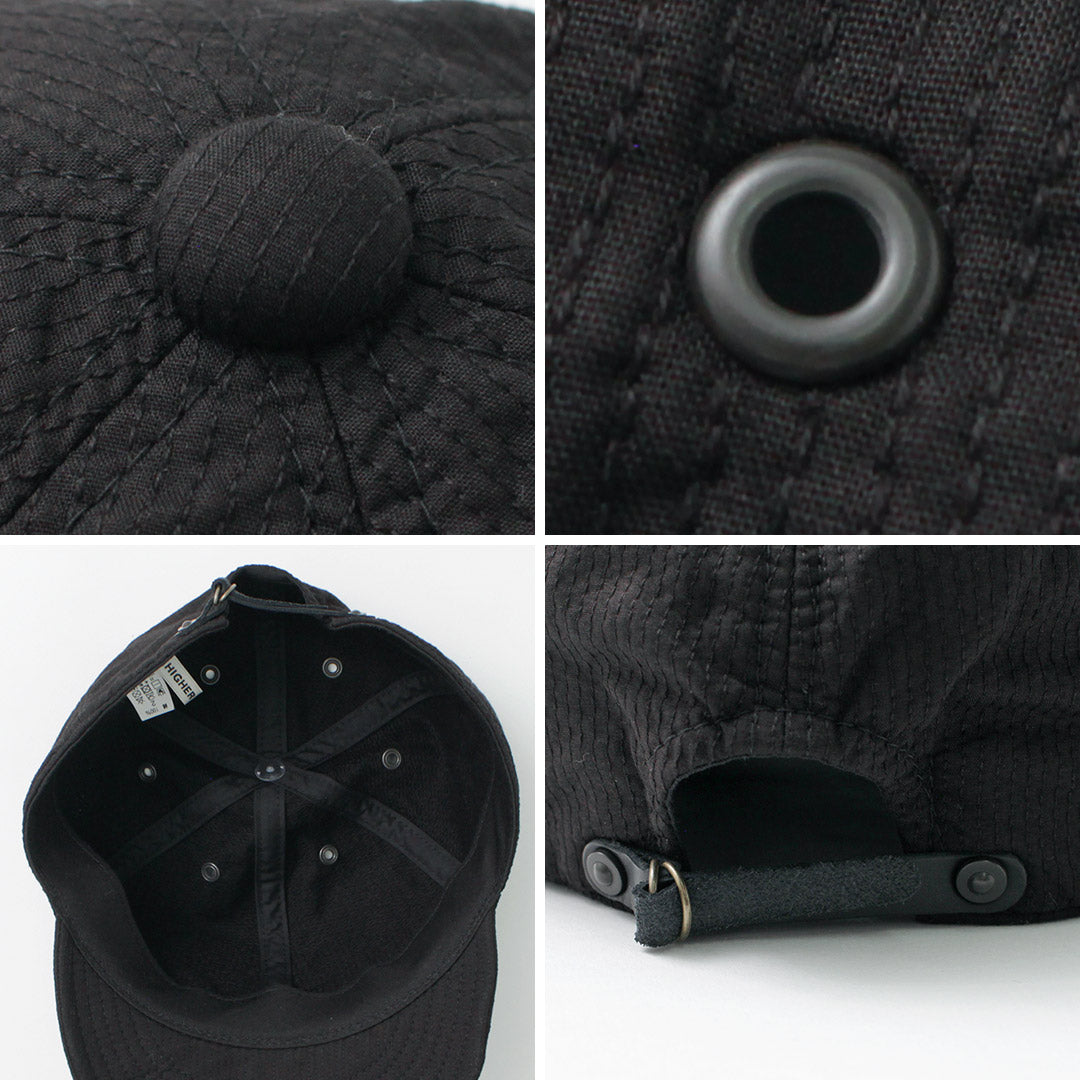 HIGHER（ハイアー） ステッチクロス キャップ / メンズ レディース ユニセックス 帽子 綿 コットン 日本製 STITCH CLOTH CAP