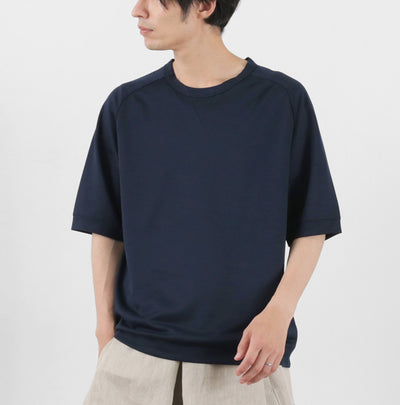 RE MADE IN TOKYO JAPAN（アールイーメイドイントウキョウジャパン） ビスコースニット ワイドTシャツ / メンズ 半袖 5分袖 日本製 Viscose Knit Wide T-shirt