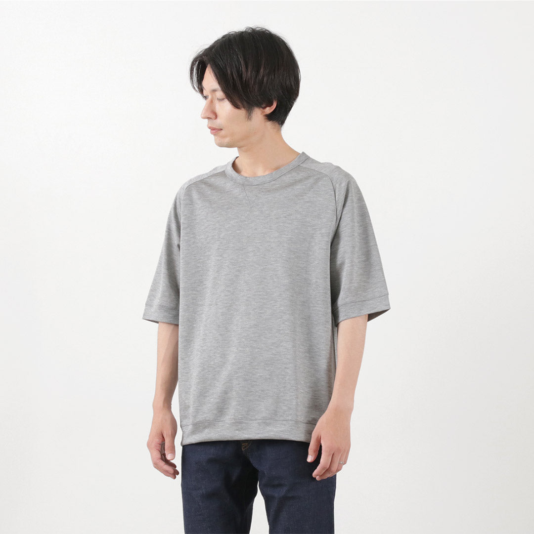 RE MADE IN TOKYO JAPAN（アールイーメイドイントウキョウジャパン） ビスコースニット ワイドTシャツ / メンズ 半袖 5分袖 日本製 Viscose Knit Wide T-shirt