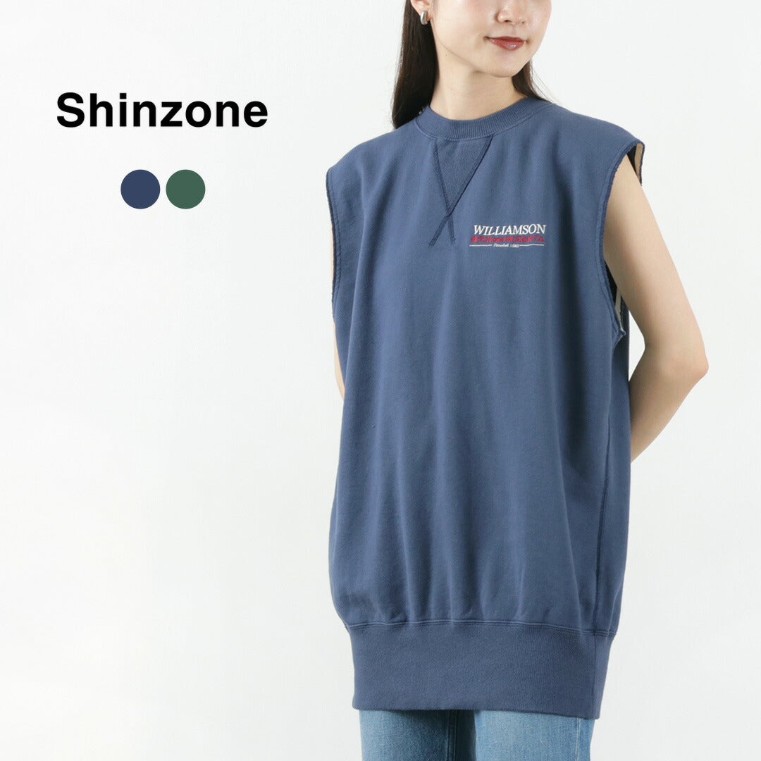 【50％OFF】SHINZONE（シンゾーン） スウェットベスト / レディース トップス チュニック丈 ノースリーブ スリーブレス ロゴ コットン  綿 23MMSCU11 SWEAT VEST【セール】