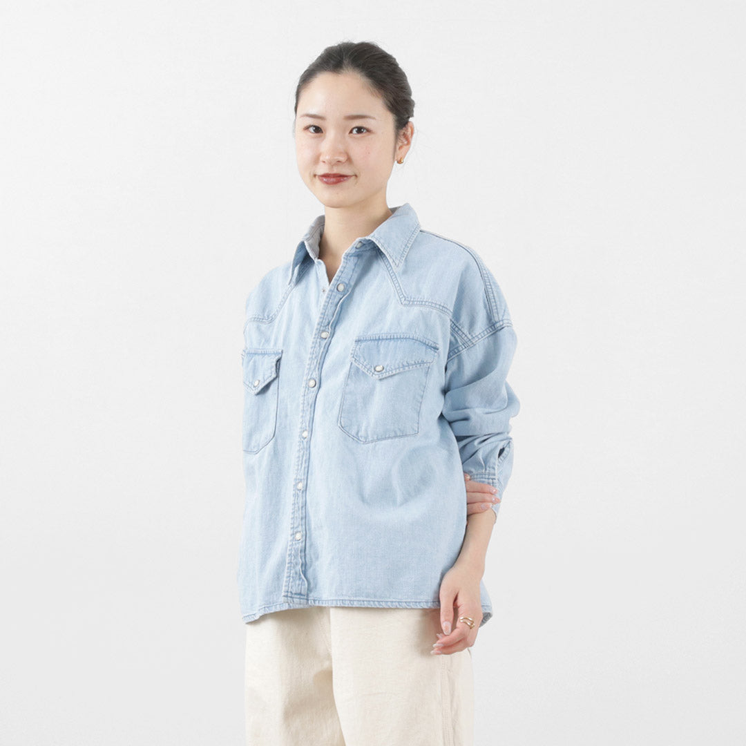 【30％OFF】REMI RELIEF（レミレリーフ） SHORT DENIM WESTERN SHIRT