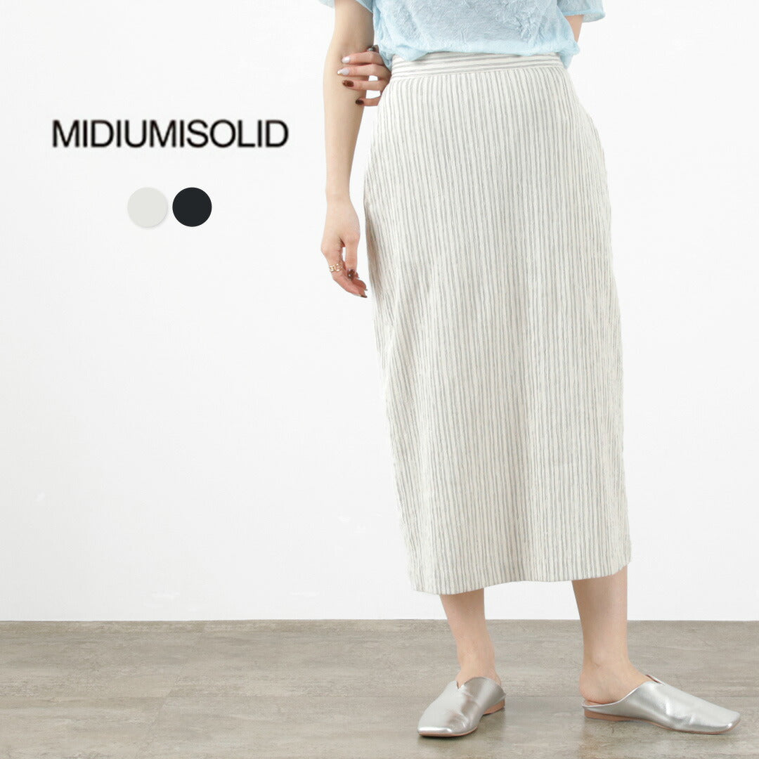 【30％OFF】MIDIUMISOLID（ミディウミソリッド） クレープ ペンシル スカート