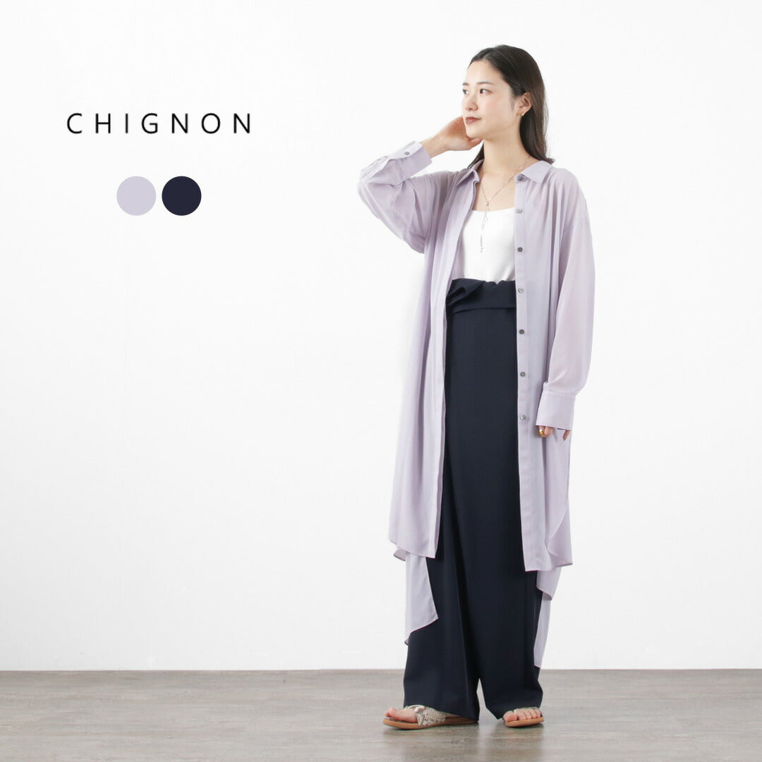 【30％OFF】CHIGNON（シニヨン） シアーロングシャツOP