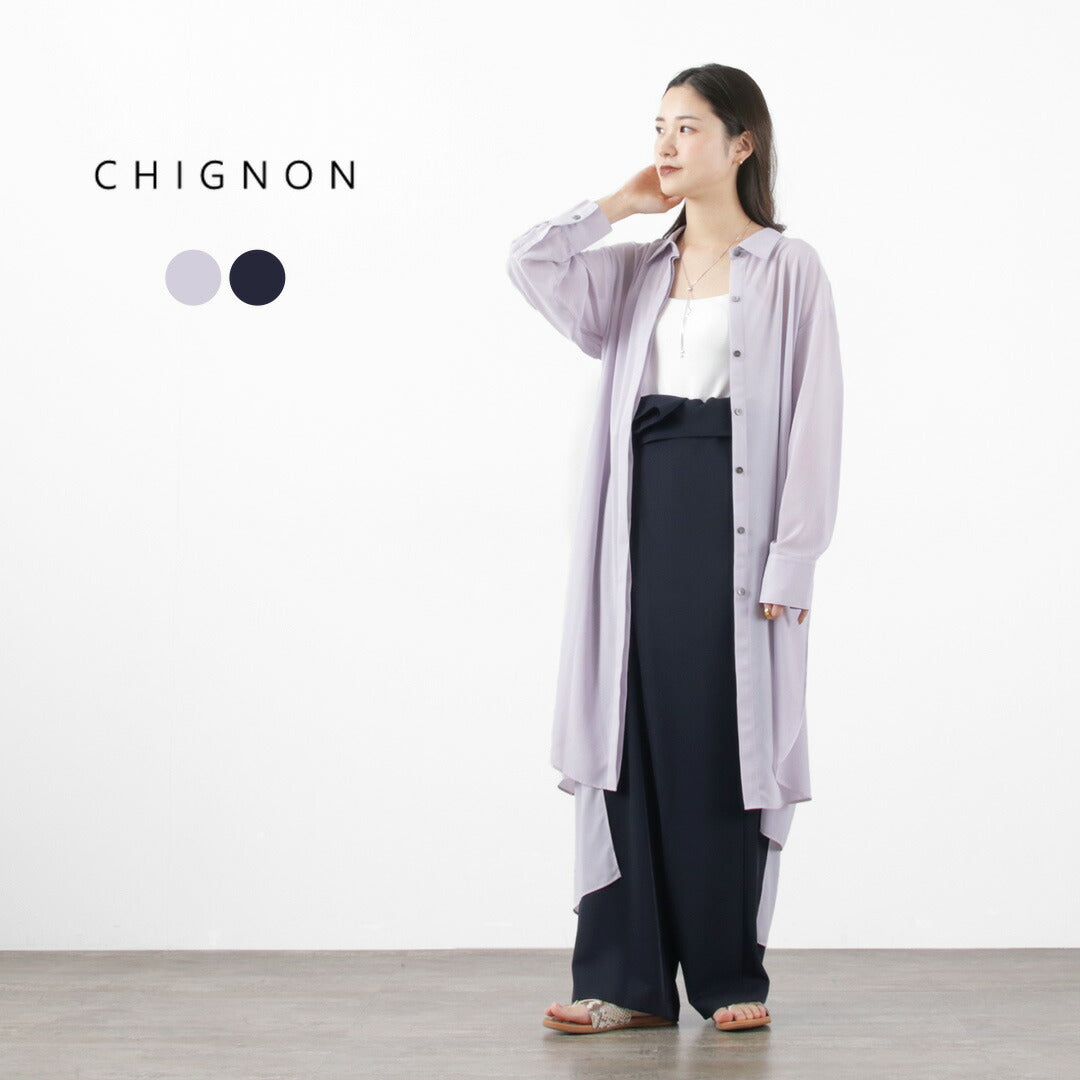 CHIGNON（シニヨン） シアーロングシャツOP / レディース ワンピース