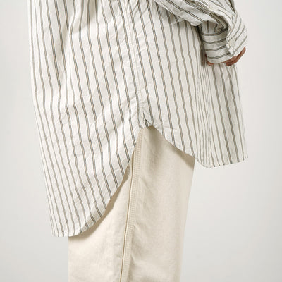 MIDIUMI（ミディウミ） レギュラービッグシャツ / レディース トップス 長袖 チュニック ストライプ 羽織 綿 コットン Regular Big Shirt