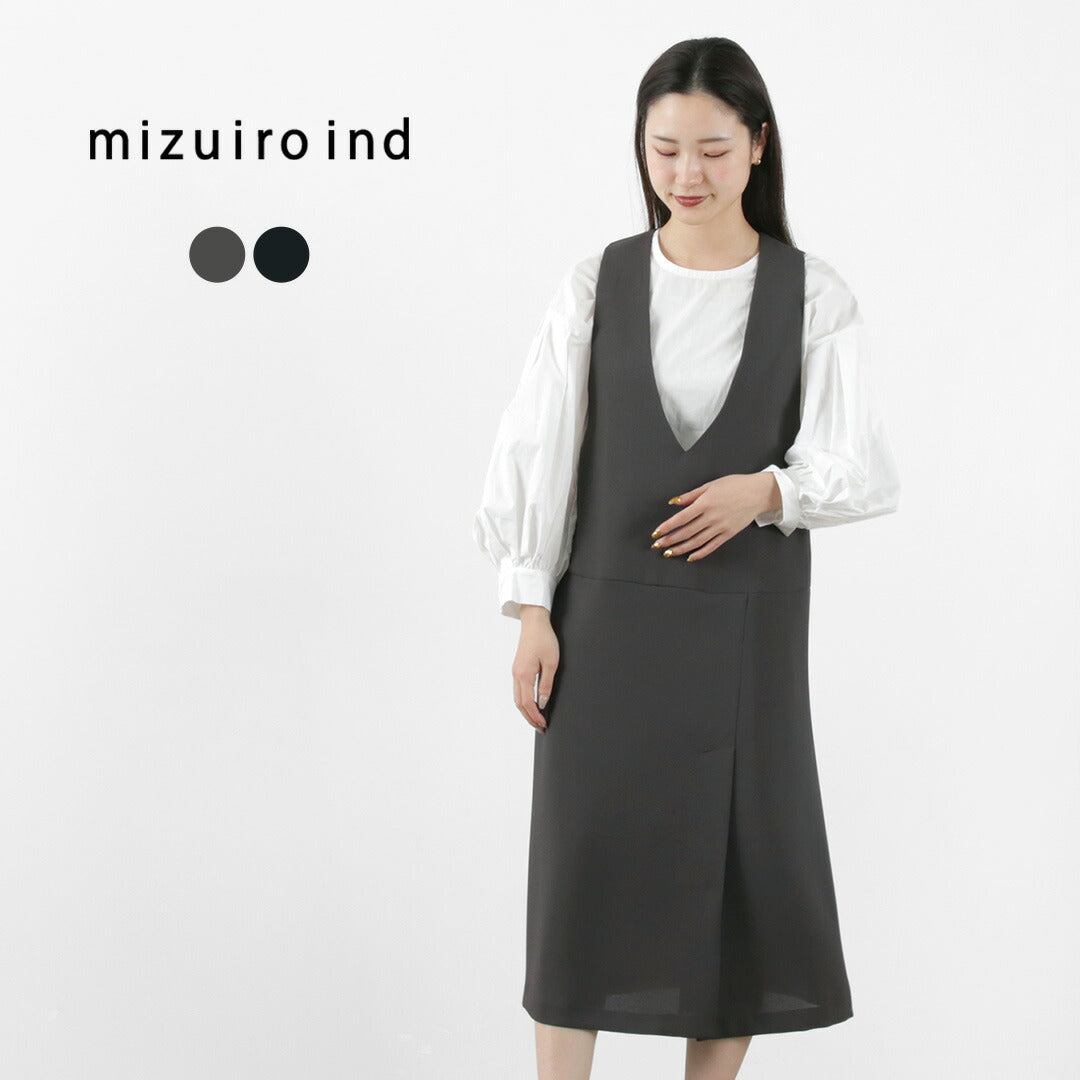 【30％OFF】mizuiro ind（ミズイロインド） ディープVネック ジャンパーSK