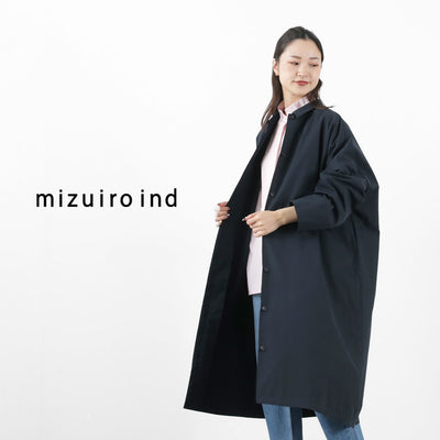 MIZUIRO IND（ミズイロインド） シャツライク コート / レディース ライトアウター ロング丈 長袖 Shirt Like Coat liou クリスマス プレゼント ギフト