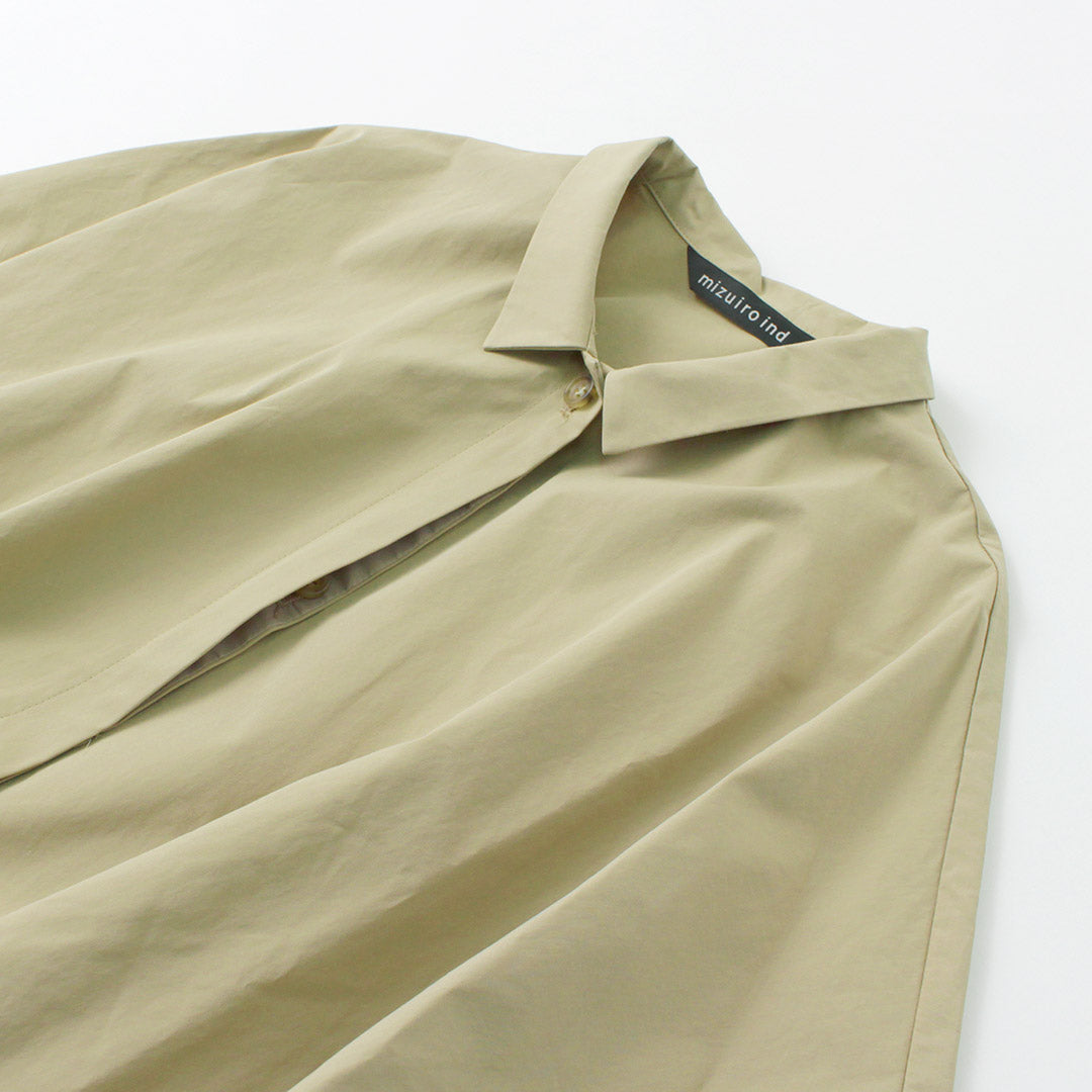 MIZUIRO IND（ミズイロインド） シャツライク コート / レディース ライトアウター ロング丈 長袖 Shirt Like Coat liou クリスマス プレゼント ギフト