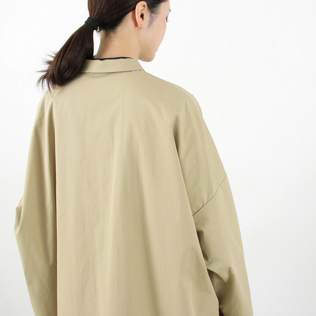 MIZUIRO IND（ミズイロインド） シャツライク コート / レディース ライトアウター ロング丈 長袖 Shirt Like Coat liou クリスマス プレゼント ギフト