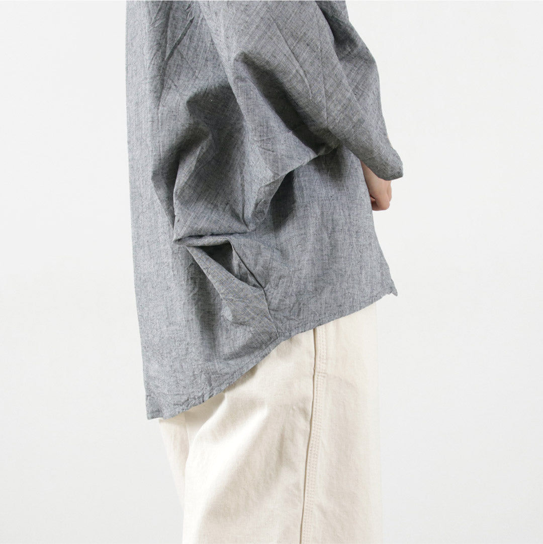 mizuiro ind（ミズイロインド） ギャザー ドルマンシャツ / レディース トップス ブラウス 綿 リネン 日本製 Gathered Dolman Shirt