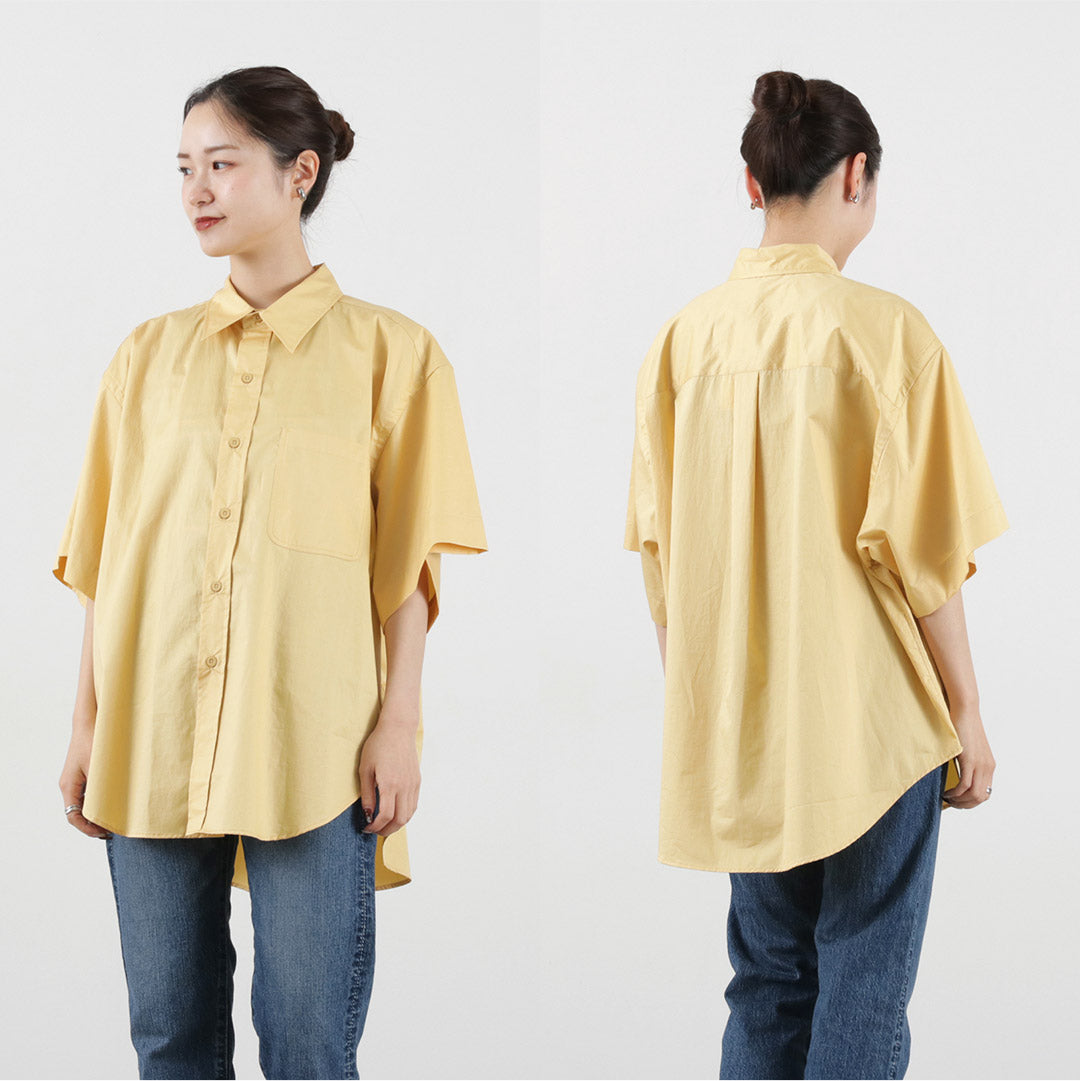 【30％OFF】SHINZONE（シンゾーン） ワイドスリーブ シャツ / レディース 半袖 無地 綿100％ コットン 日本製 22MMSBL10 WIDE SLEEVE SHIRT【セール】