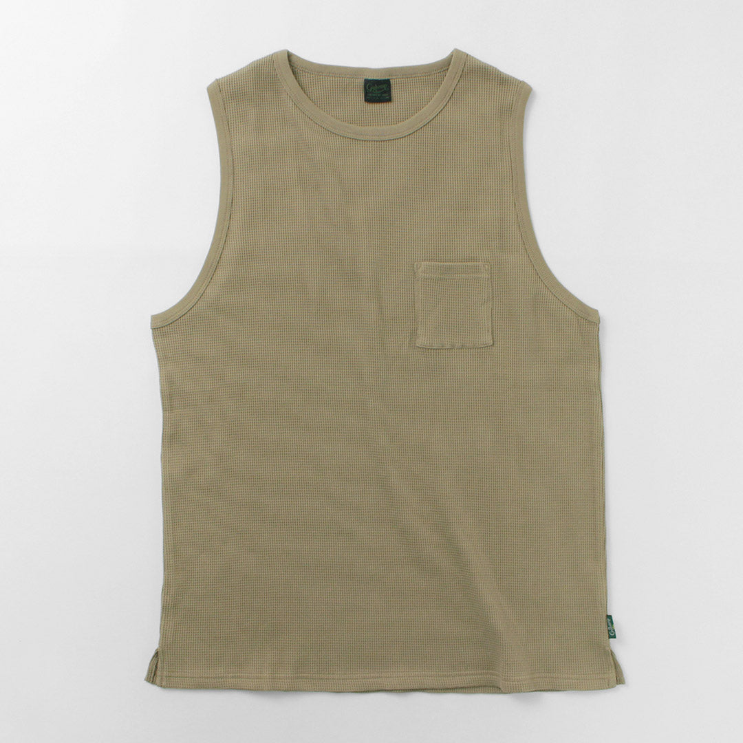 【20％OFF】GOHEMP（ゴーヘンプ） クルーPKタンクトップ / ワッフル サーマル ポケット 吸湿 速乾 吸汗 メンズ Crew PK Tank Top【セール】