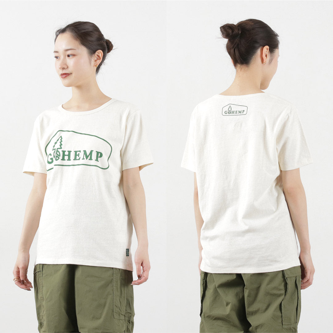 【20％OFF】GOHEMP（ゴーヘンプ） ボックスロゴベーシック半袖Tシャツ / メンズ レディース ヘンプコットン プリント 吸湿 速乾 Logo Basic S/SL Tee【セール】