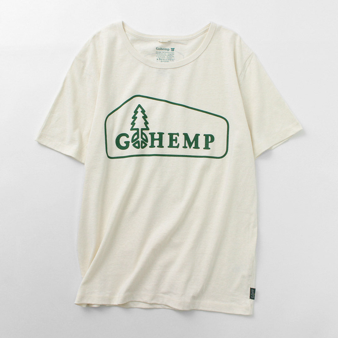 【20％OFF】GOHEMP（ゴーヘンプ） ボックスロゴベーシック半袖Tシャツ / メンズ レディース ヘンプコットン プリント 吸湿 速乾 Logo Basic S/SL Tee【セール】