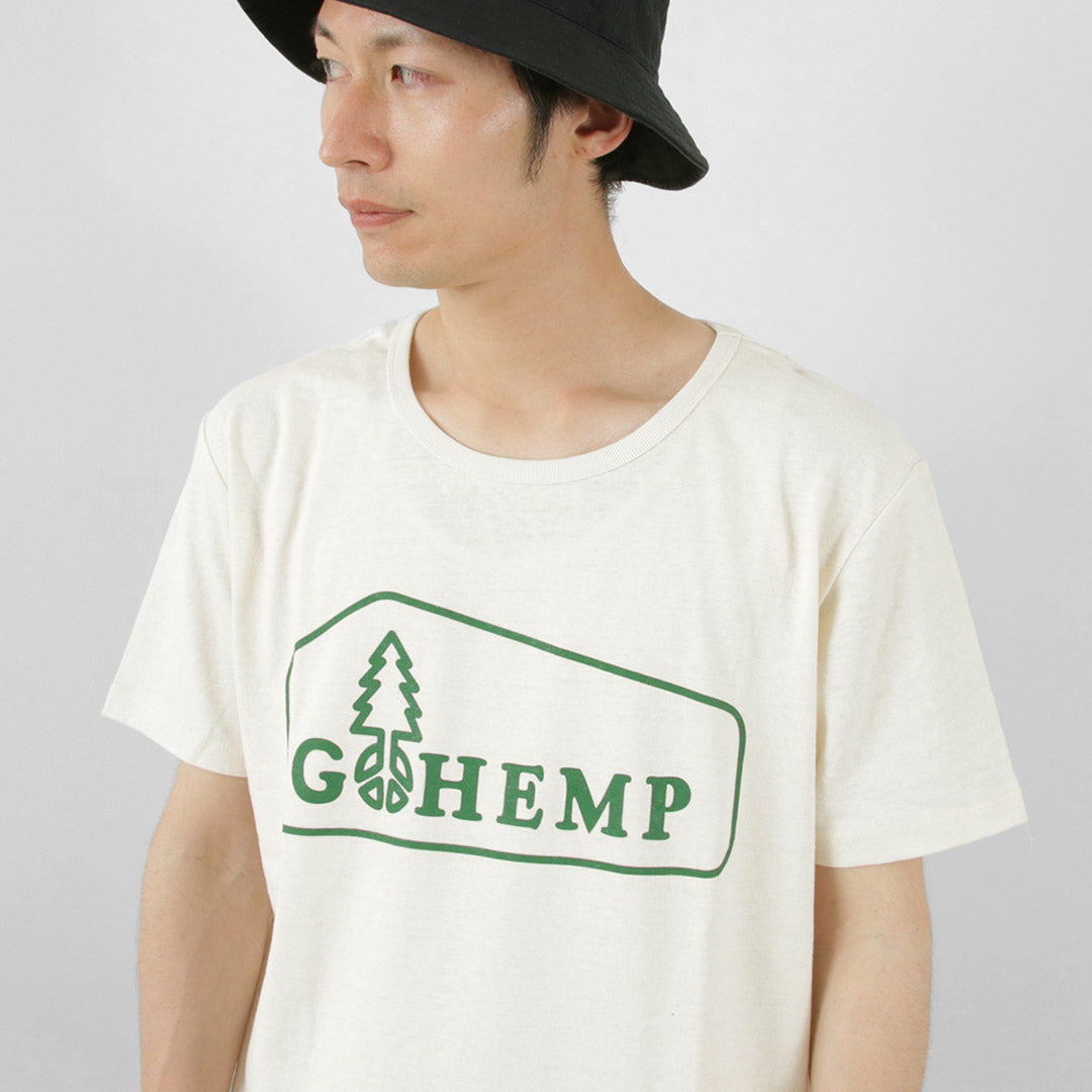 【20％OFF】GOHEMP（ゴーヘンプ） ボックスロゴベーシック半袖Tシャツ / メンズ レディース ヘンプコットン プリント 吸湿 速乾 Logo Basic S/SL Tee【セール】