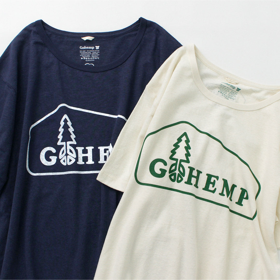 【20％OFF】GOHEMP（ゴーヘンプ） ボックスロゴベーシック半袖Tシャツ / メンズ レディース ヘンプコットン プリント 吸湿 速乾 Logo Basic S/SL Tee【セール】