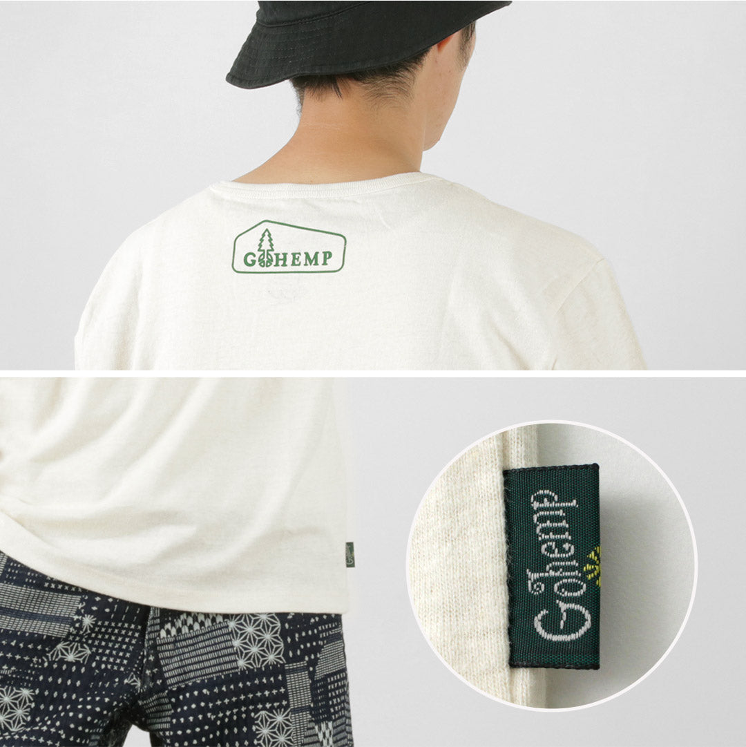 【20％OFF】GOHEMP（ゴーヘンプ） ボックスロゴベーシック半袖Tシャツ / メンズ レディース ヘンプコットン プリント 吸湿 速乾 Logo Basic S/SL Tee【セール】