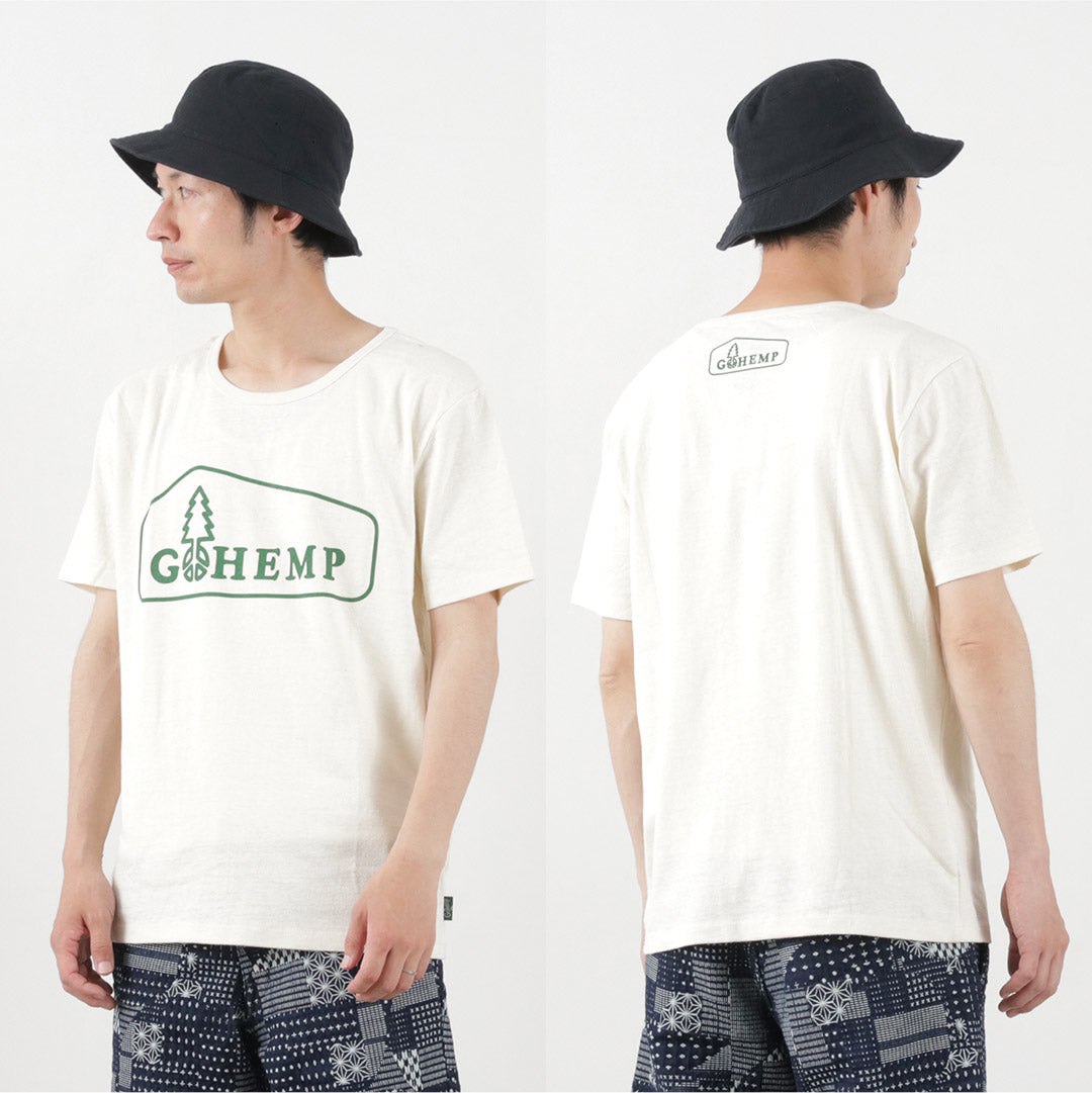 【20％OFF】GOHEMP（ゴーヘンプ） ボックスロゴベーシック半袖Tシャツ / メンズ レディース ヘンプコットン プリント 吸湿 速乾 Logo Basic S/SL Tee【セール】