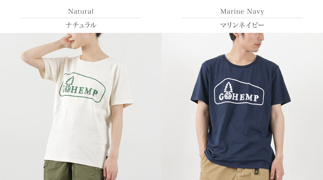 【20％OFF】GOHEMP（ゴーヘンプ） ボックスロゴベーシック半袖Tシャツ / メンズ レディース ヘンプコットン プリント 吸湿 速乾 Logo Basic S/SL Tee【セール】