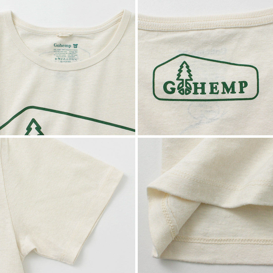 【20％OFF】GOHEMP（ゴーヘンプ） ボックスロゴベーシック半袖Tシャツ / メンズ レディース ヘンプコットン プリント 吸湿 速乾 Logo Basic S/SL Tee【セール】