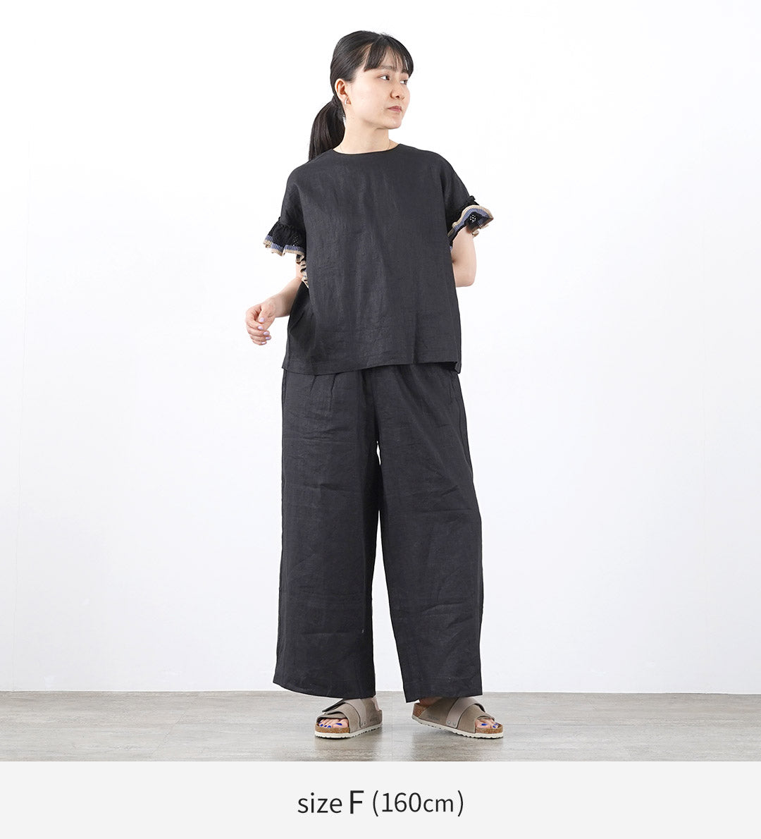 【20％OFF】MAO MADE（マオメイド） リネン 布帛 ワイドパンツ / レディース ウエストゴム 総ゴム イージー 麻 Rinen Fabric Wide Pants【セール】