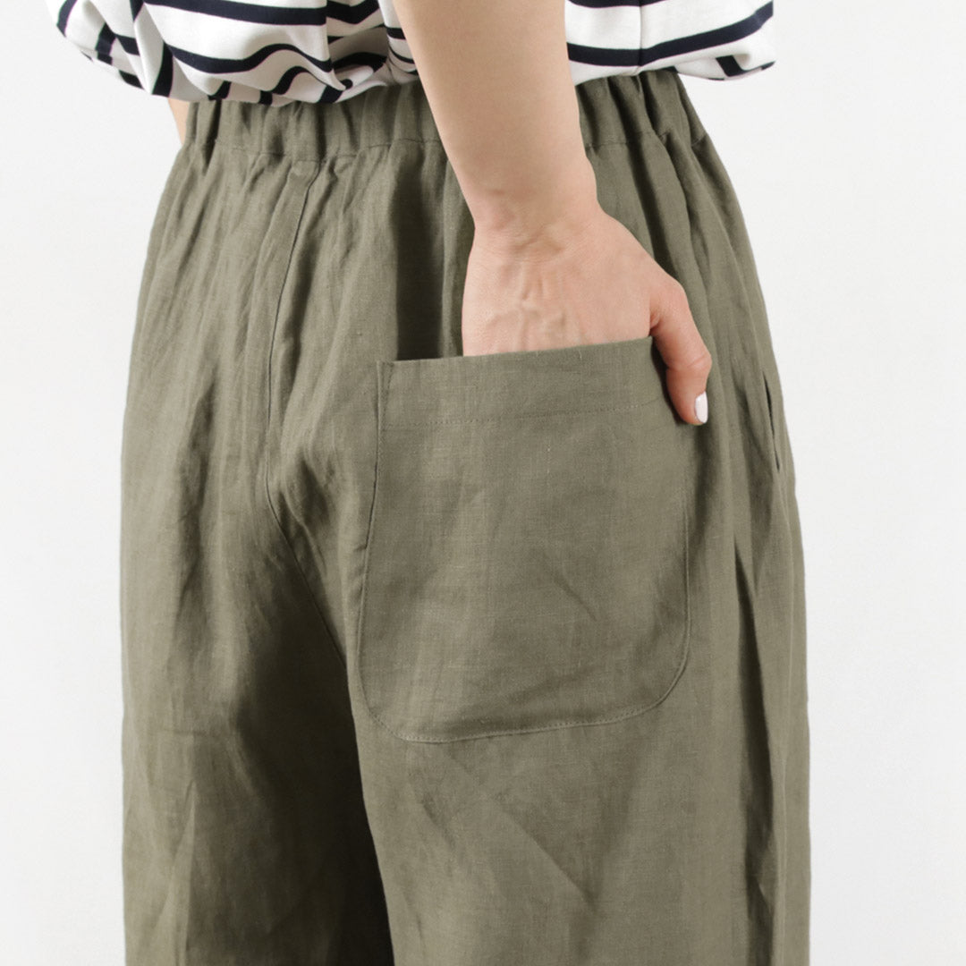 【20％OFF】MAO MADE（マオメイド） リネン 布帛 ワイドパンツ / レディース ウエストゴム 総ゴム イージー 麻 Rinen Fabric Wide Pants【セール】