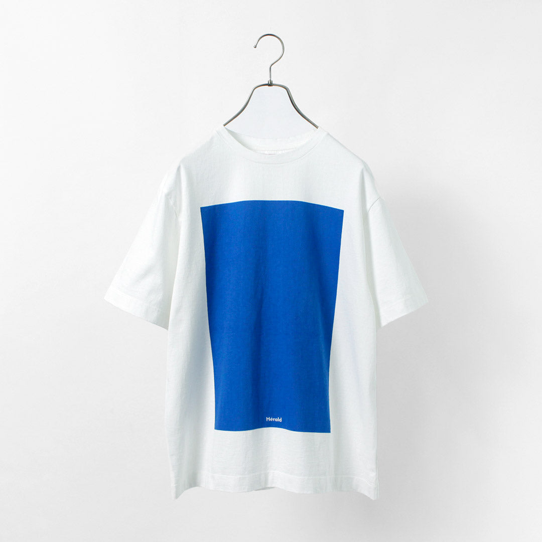 MAO MADE（マオメイド） スクエア プリント Tee / Tシャツ レディース 半袖 カットソー クルーネック 綿 コットン ロゴ 日本製 Square Print Tee