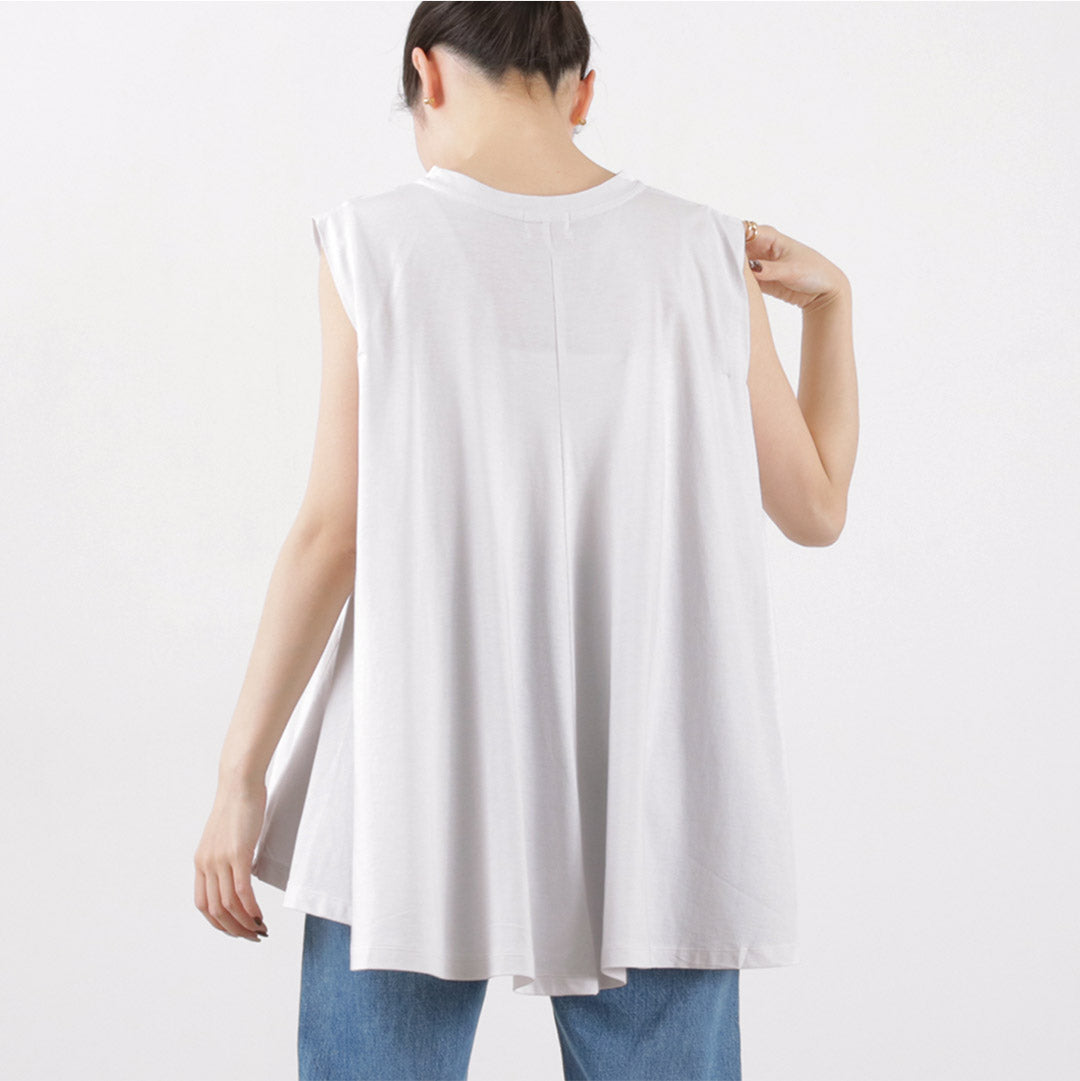 【20％OFF】MAO MADE（マオメイド） バックフレア ショルダータック ノースリーブ / レディース Tシャツ カットソー 無地 Back flare shoulder tuck Nosleeve【セール】