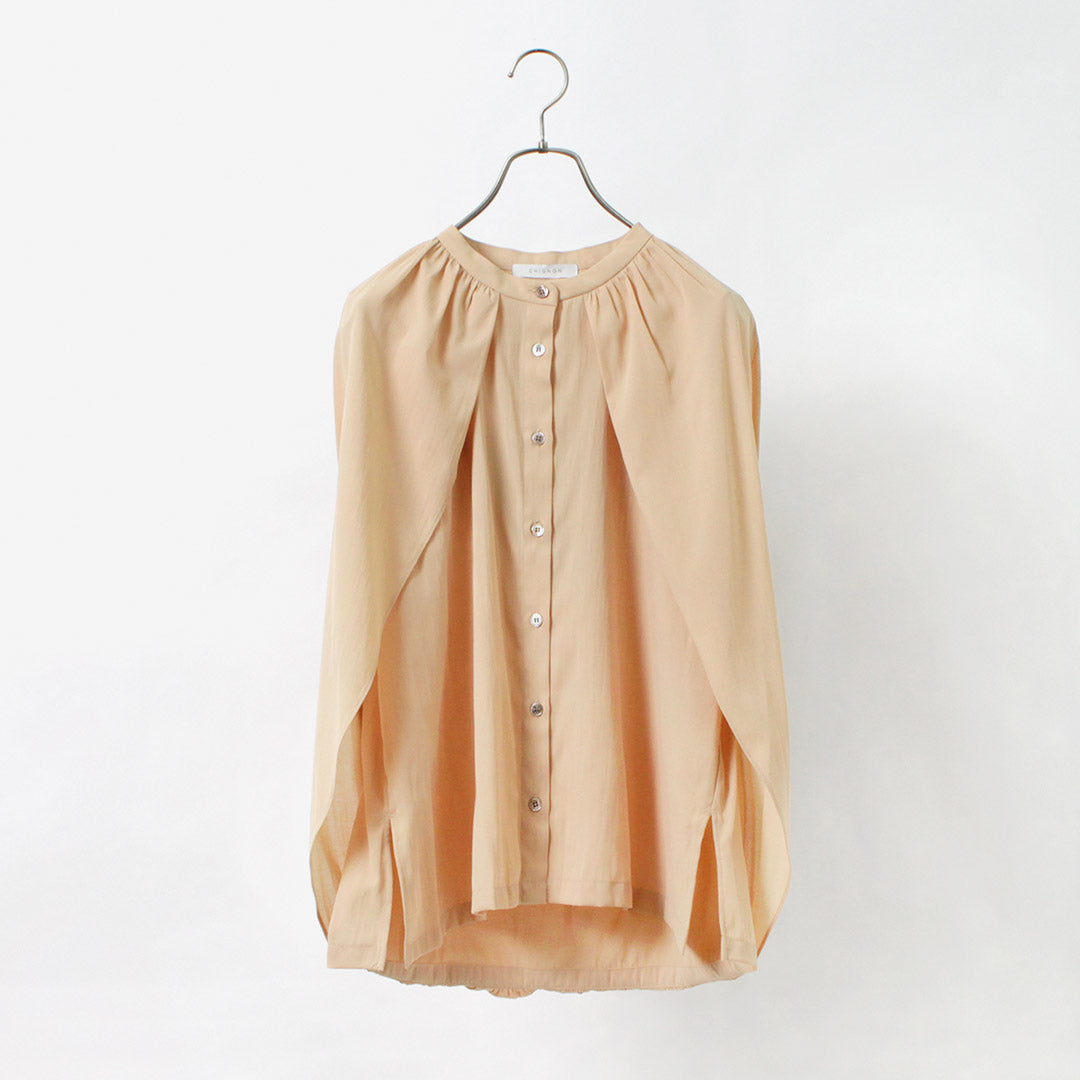 CHIGNON（シニヨン） ケープブラウス / レディース レイヤード トップス 重ね着 春夏 無地 オケージョン CAPE BLOUSE