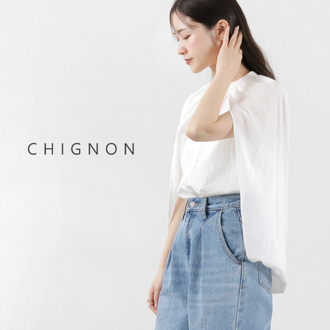 CHIGNON（シニヨン） ケープブラウス / レディース レイヤード トップス 重ね着 春夏 無地 オケージョン CAPE BLOUSE