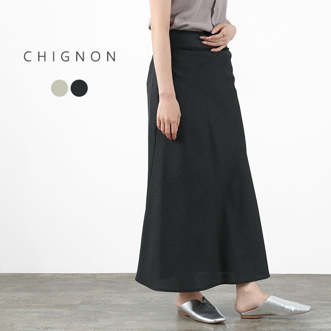 【30％OFF】CHIGNON（シニヨン） リネンライク フリンジ バイアス スカート