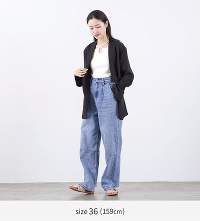 YENN（イェン） ハイライズ タック ワイド デニムパンツ / レディース ボトムス デニム ハイウエスト HIGH RIZE TUCK WIDE DENIM PANTS