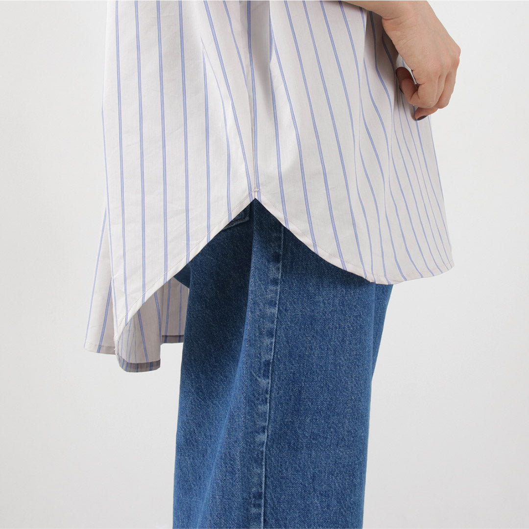 【30％OFF】KELEN（ケレン） ENDY STRIPE ワイド ブラウス / レディース シャツ 半袖 ストライプ 柄 チュニック ENDY STRIPE WIDE BLOUSE【セール】