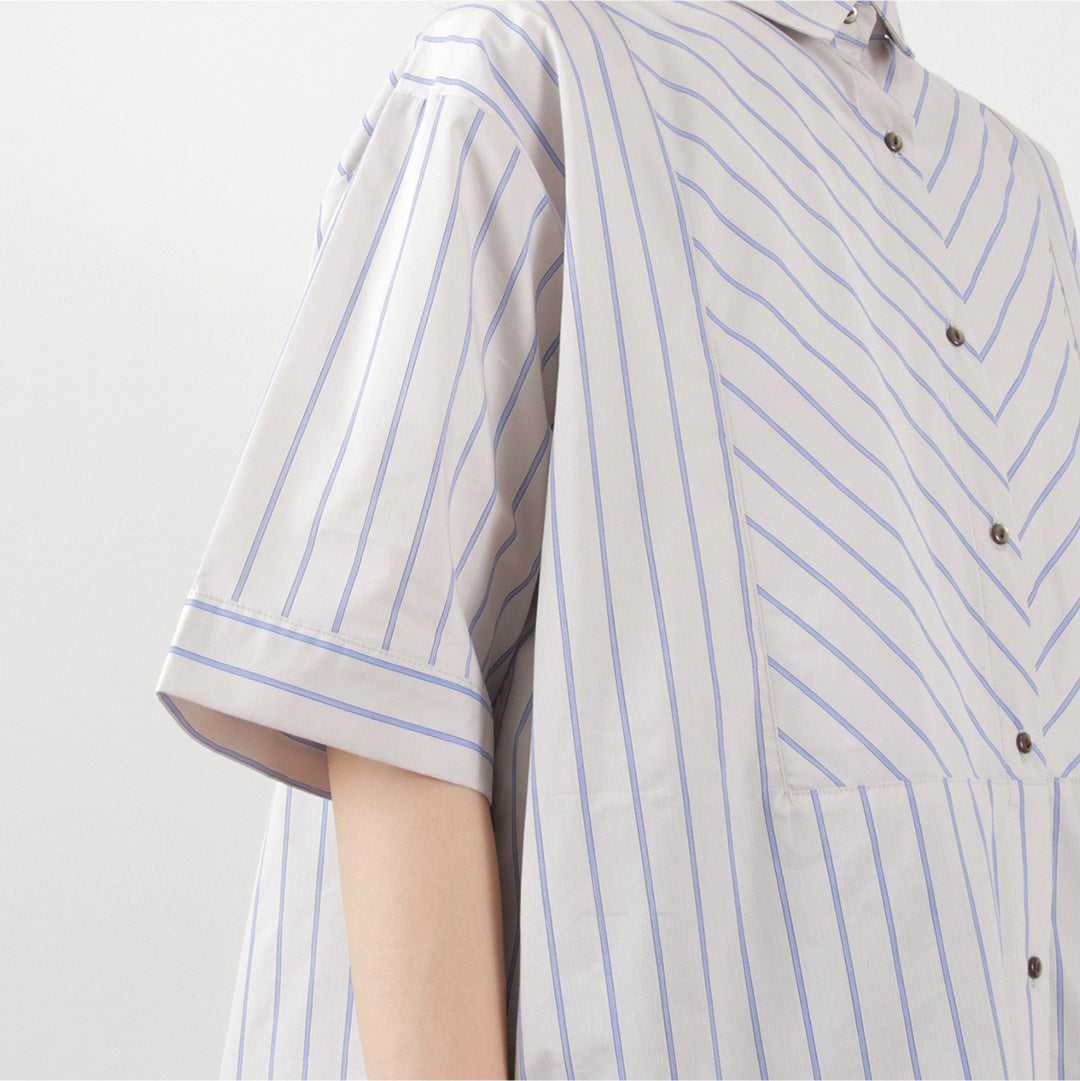 【30％OFF】KELEN（ケレン） ENDY STRIPE ワイド ブラウス / レディース シャツ 半袖 ストライプ 柄 チュニック ENDY STRIPE WIDE BLOUSE【セール】