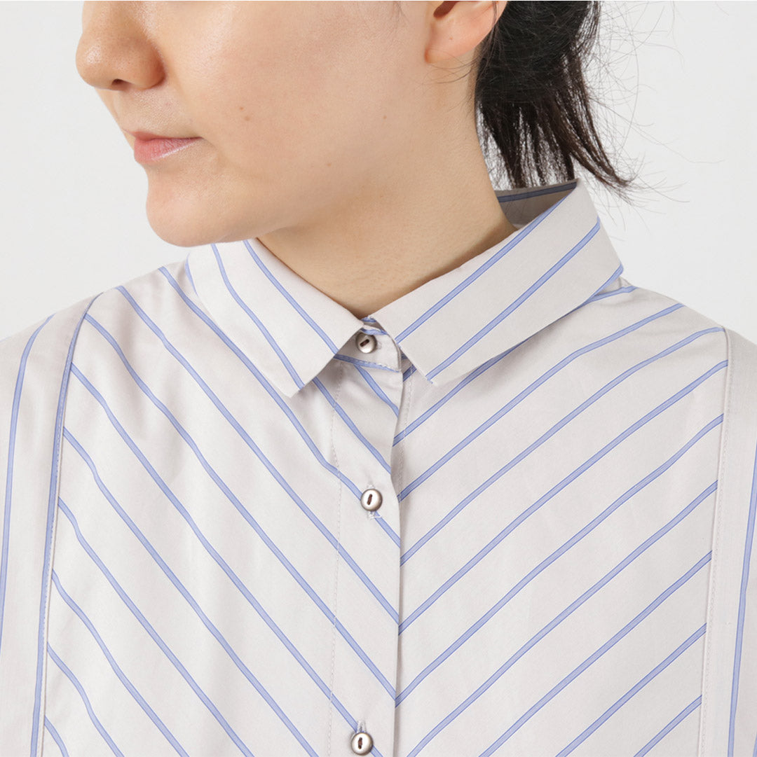 【30％OFF】KELEN（ケレン） ENDY STRIPE ワイド ブラウス / レディース シャツ 半袖 ストライプ 柄 チュニック ENDY STRIPE WIDE BLOUSE【セール】