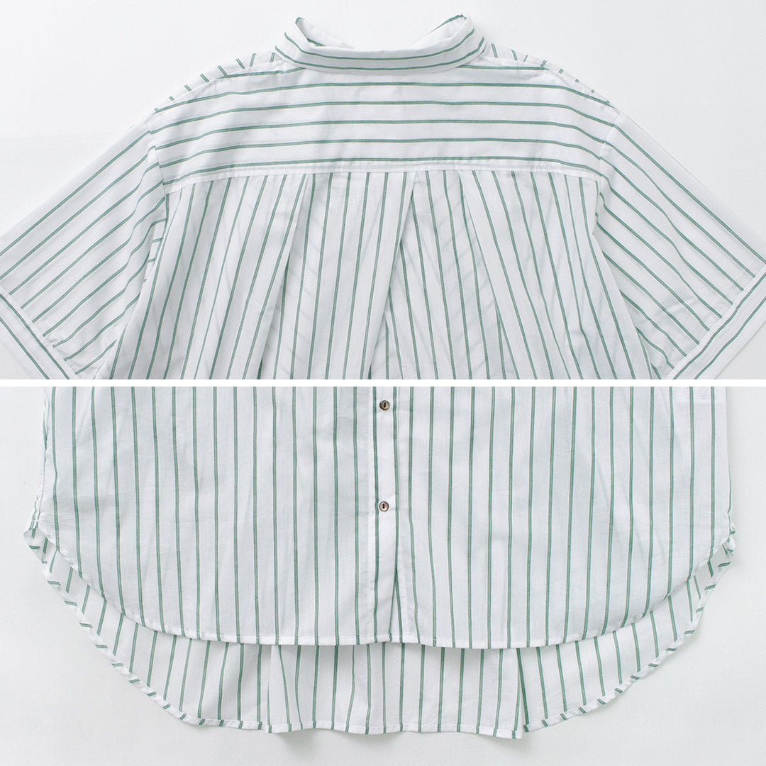 【30％OFF】KELEN（ケレン） ENDY STRIPE ワイド ブラウス / レディース シャツ 半袖 ストライプ 柄 チュニック ENDY STRIPE WIDE BLOUSE【セール】