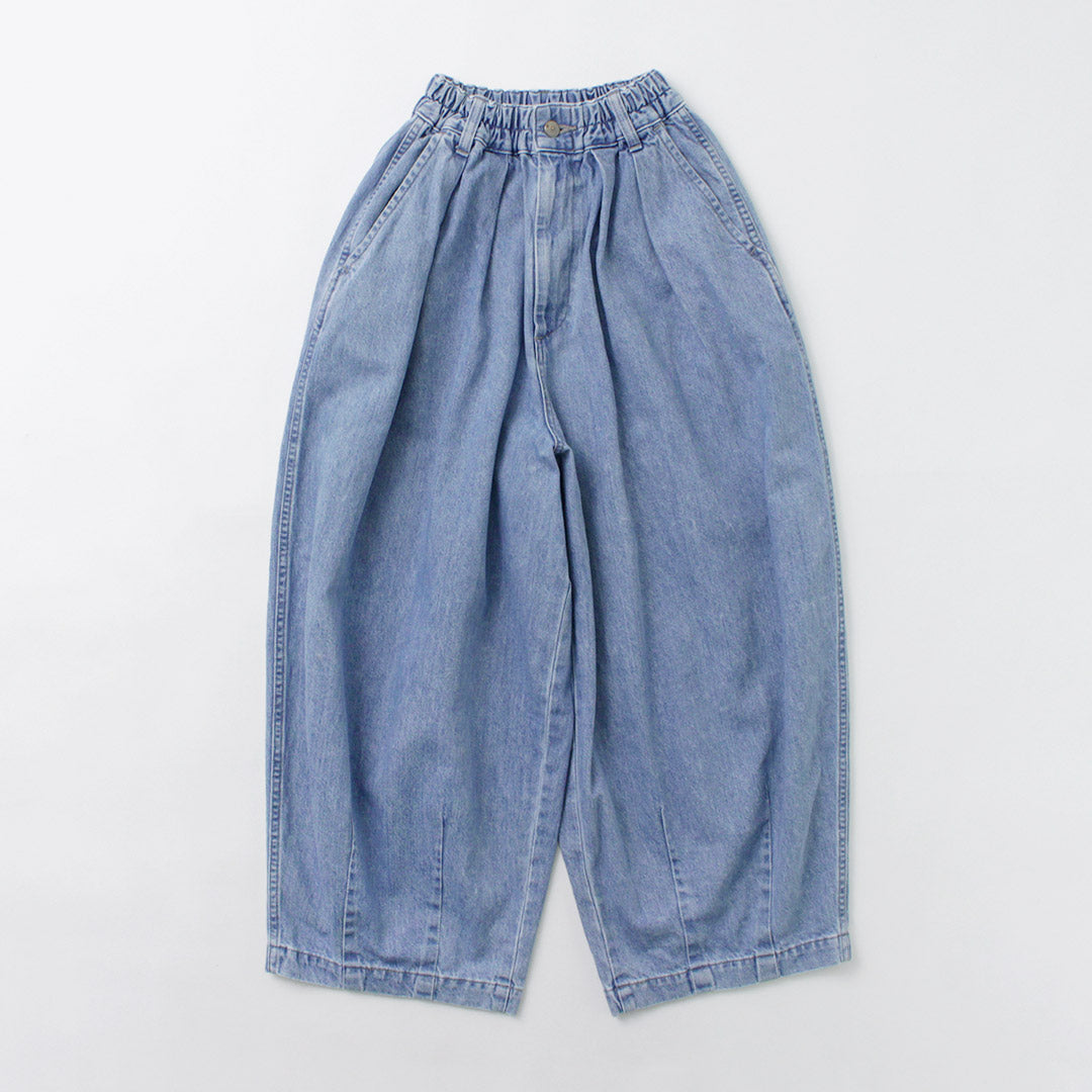 HARVESTY（ハーベスティ） サーカスパンツ 10oz デニム ライトブルー / レディース ワイド 無地 日本製 CIRCUS PANTS 10oz DENIM