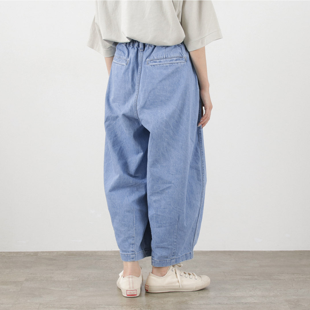 HARVESTY（ハーベスティ） サーカスパンツ 10oz デニム ライトブルー / レディース ワイド 無地 日本製 CIRCUS PANTS 10oz DENIM