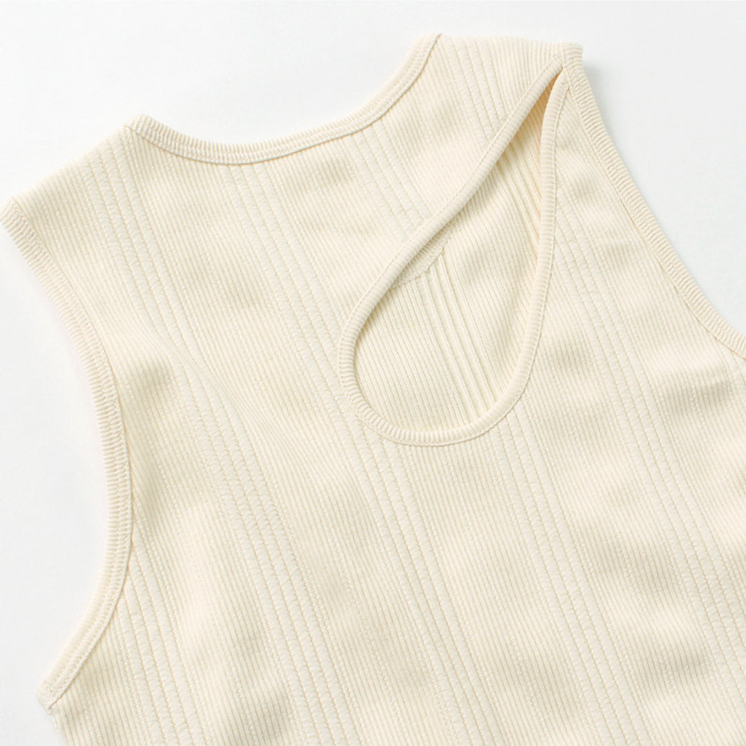 JOHNBULL（ジョンブル） ランダム リブ タンクトップ / レディース トップス ノースリーブ 綿 インナー 伸縮性 ストレッチ RANDAM RIB TANKTOP