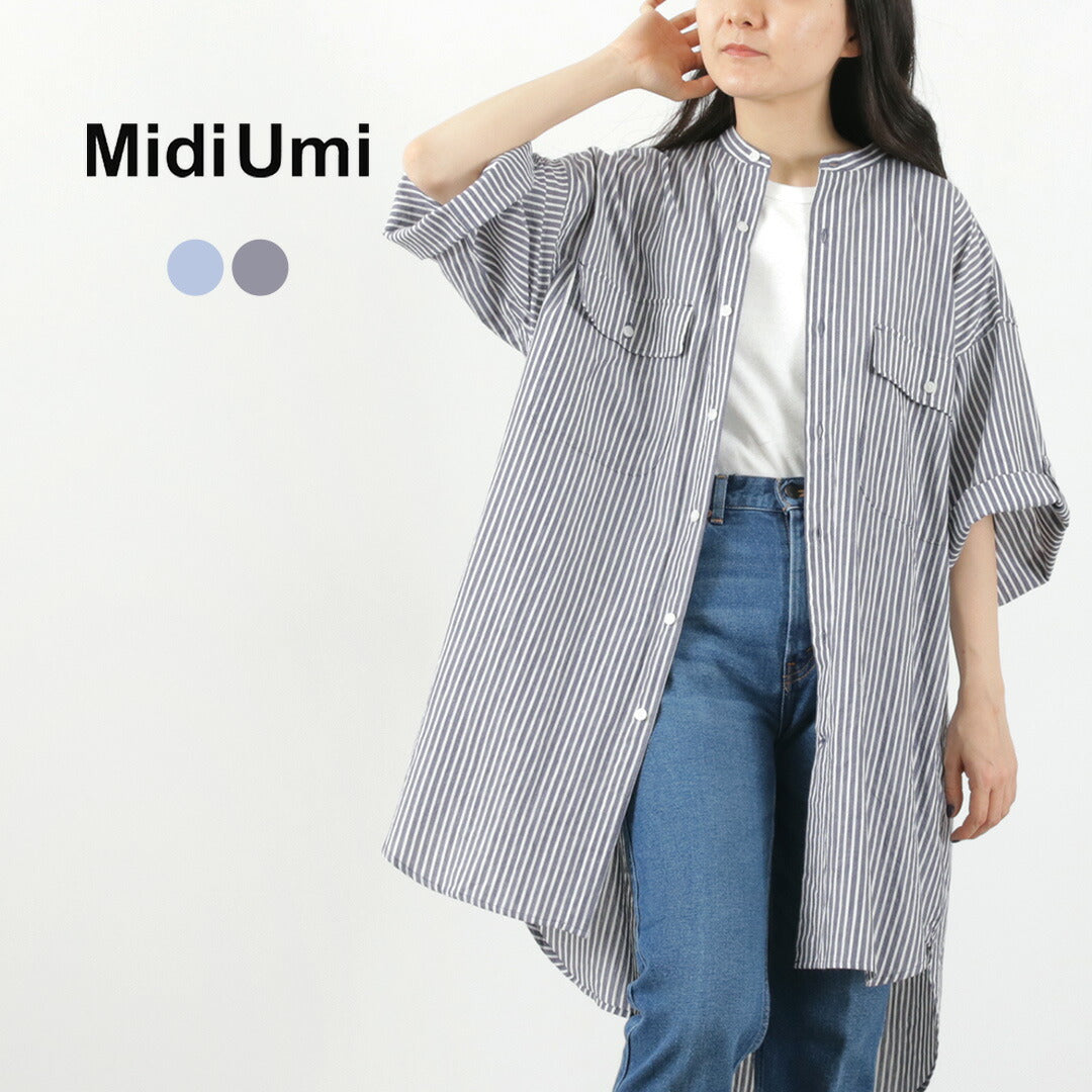 MIDIUMI（ミディウミ） ロールスリーブ シャツ / トップス 綿 コットン