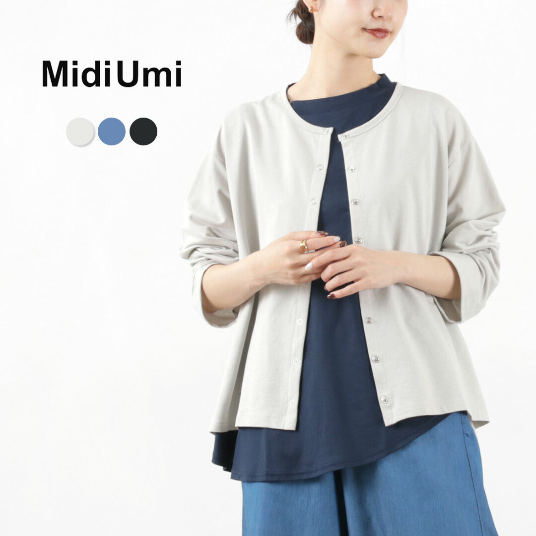 【30％OFF】MIDIUMI（ミディウミ） クルーネックワイド カーディガン