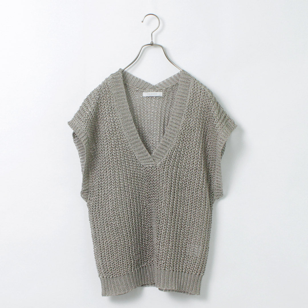 CHIGNON（シニヨン） ペーパータッチ ビッグベスト / レディース Vネック 春夏 プルオーバー Paper Touch Big Vest